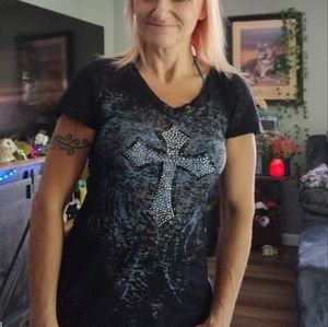 Ritual embellished cross tee